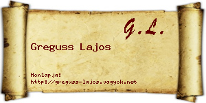 Greguss Lajos névjegykártya