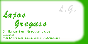 lajos greguss business card